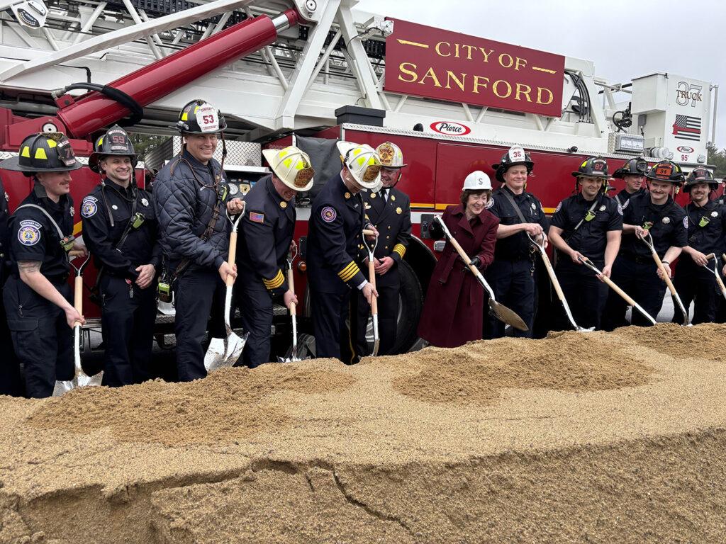 Senator Collins at the groundbreaking ceremony for the City of Sanford’s new fire and EMS headquarters.